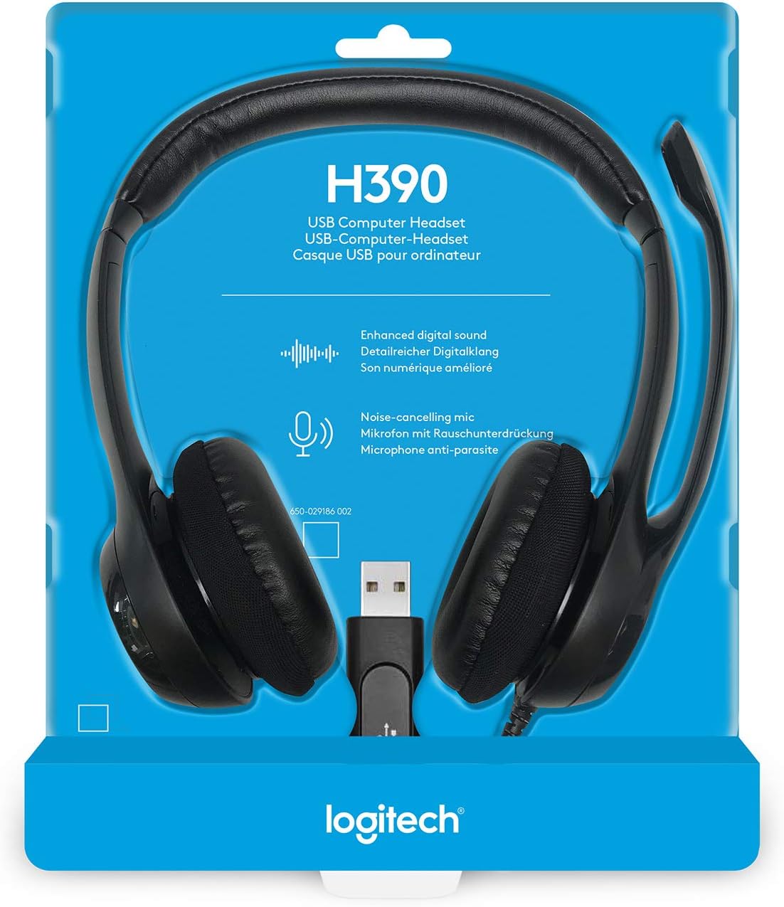 Logitech H390 USB Headset - Black