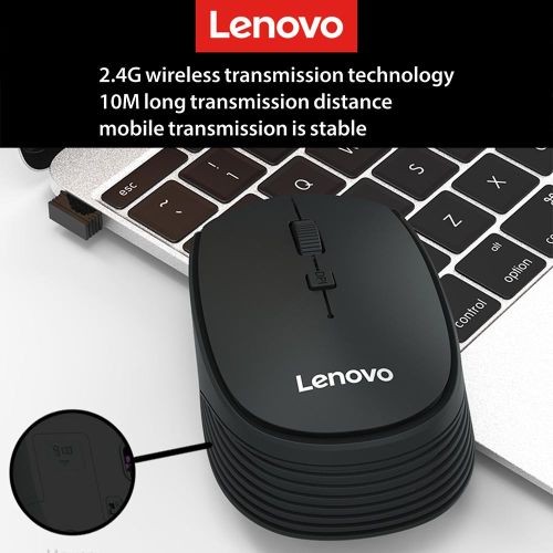 Lenovo M202 2.4GHz USB Optical Wireless Mouse 4 Keys Mute