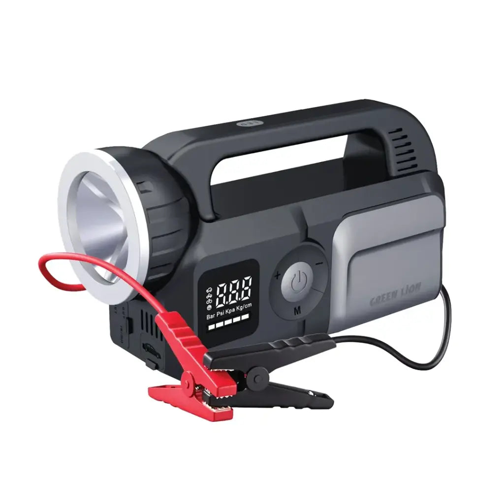 Green Lion Savior 12V Car Jump Starter 120W | 24,000mAh Power Bank, Air Compressor & LED Torch