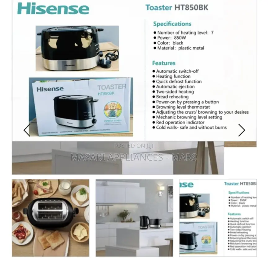 Hisense Toaster 2 Slice - Black