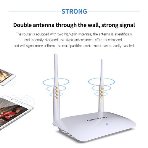 Generic COMFAST Wireless Router Dual Antennas - White
