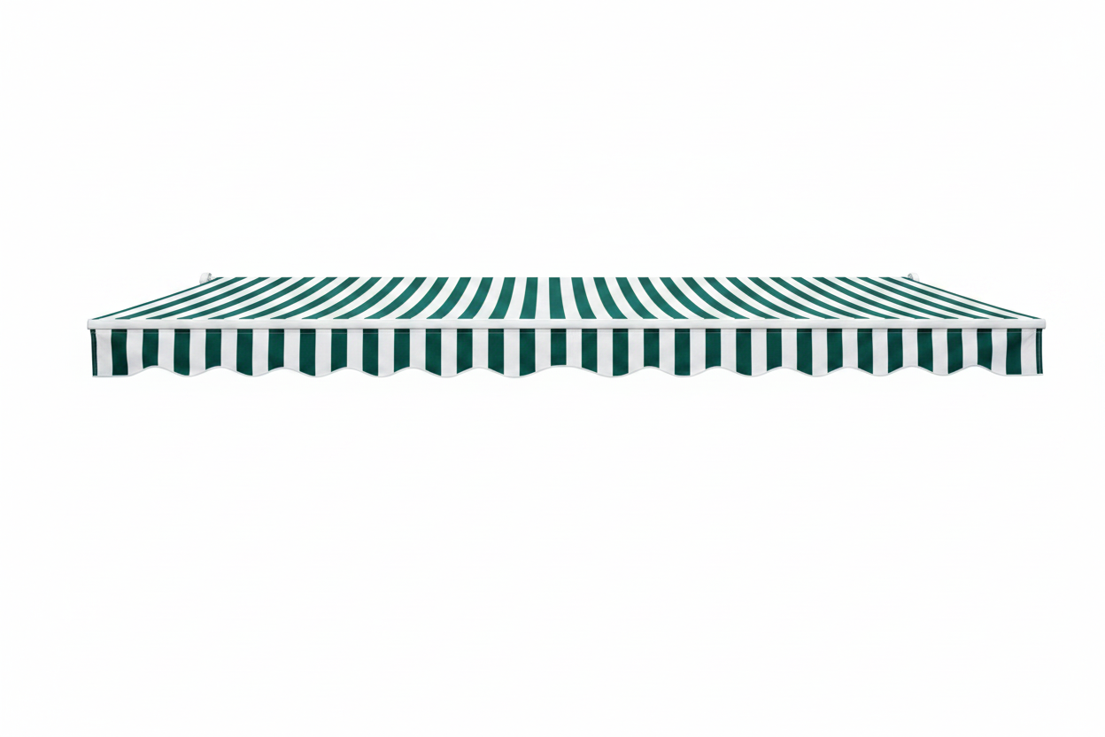 Retractable Awning / Shade Canopy – Green & White Striped