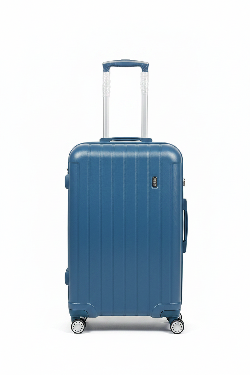 Single Large Size Hard-Shell Trolley Suitcase – Steel Blue – TSA Lock & Spinner Wheels
