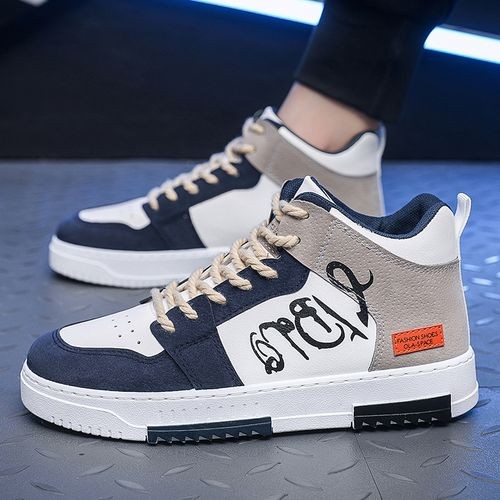 Men's Fashion Popular High Top Board Shoes - Multicolor