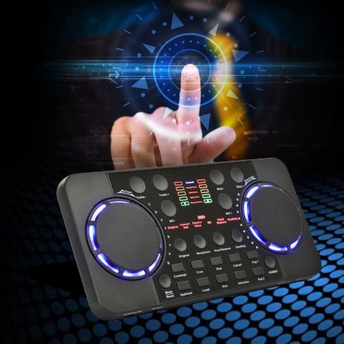 "V300 Pro Live Sound Card: 10 Effects, Bluetooth 4.0 Mixer for Phone PC DJ Studio"