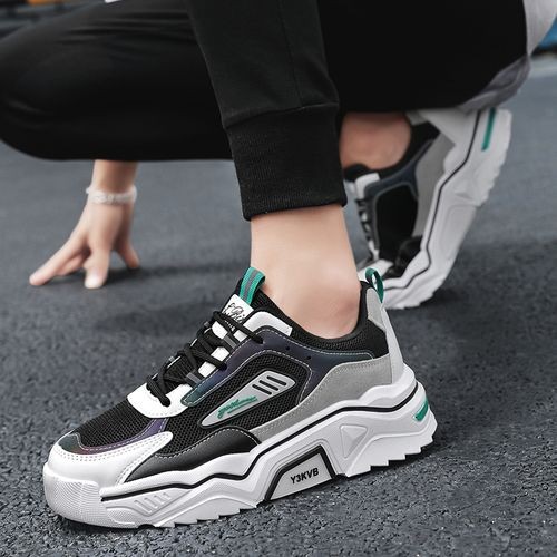 2024 Mens Casual Sci-Fi Warrior Shoes Running Sneakers - Black/Green