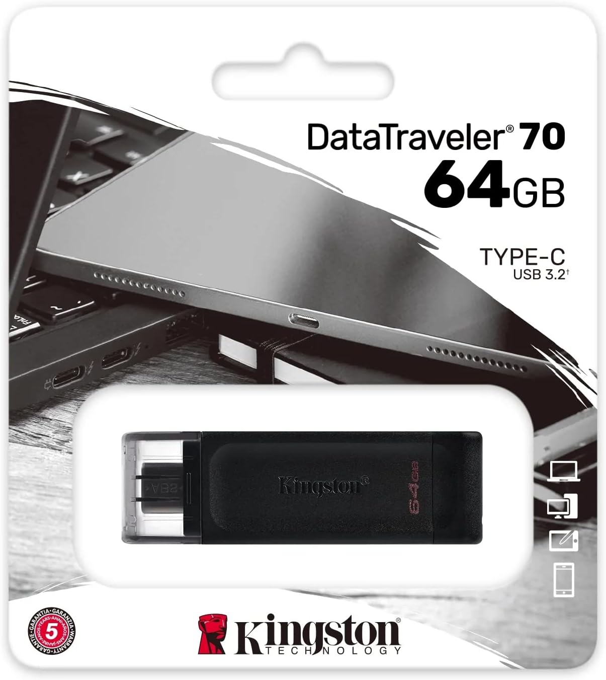 Kingston DataTraveler 64GB USB Flash Drive - Black