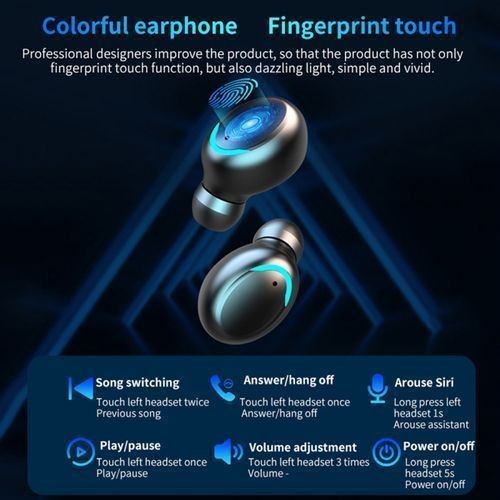 BTH F9-5C Wireless Headsets Bluetooth Earbuds-Black