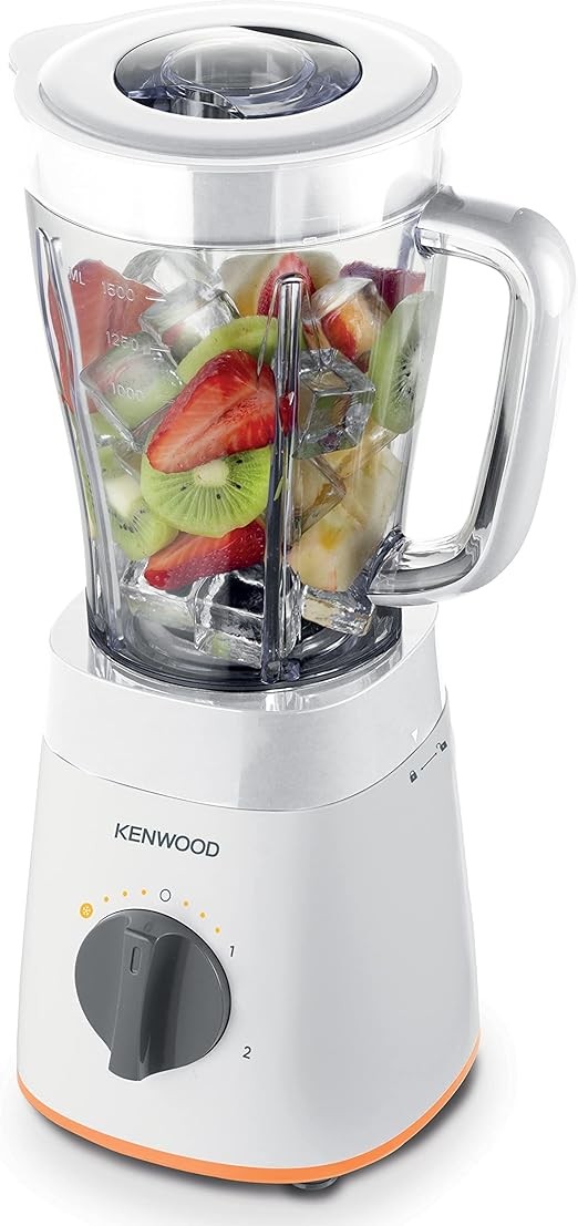Kenwood Blender, 500W, 2L, Ice Crush Function, Multi Mill, Grinder, Chopper, 2 Speeds, BLP15.360WH, White