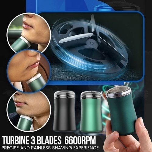 Mini Electric Shaver Pocket Size Waterproof Washable Portable 2 Head Shaving Beard-Green