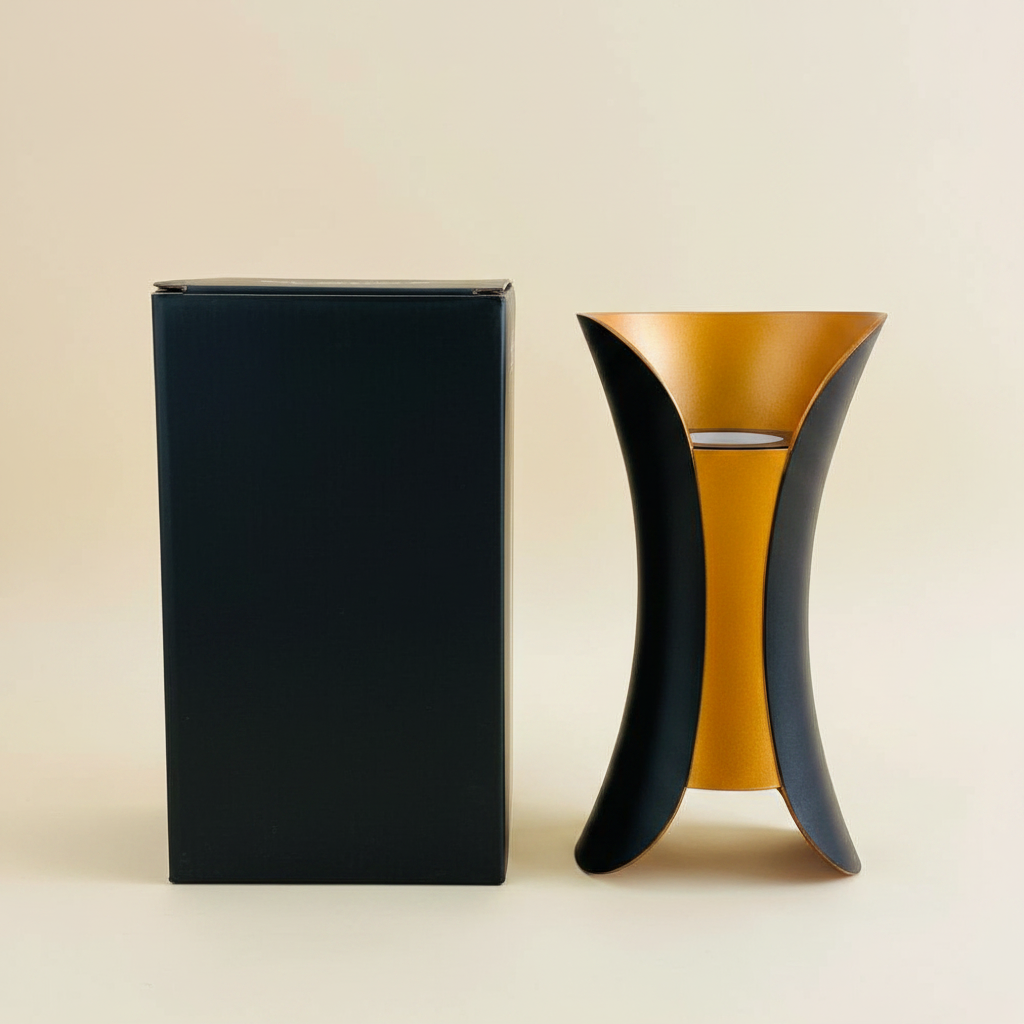 Plato 24W LED Wall Lamp - Gold & Black Hourglass Design