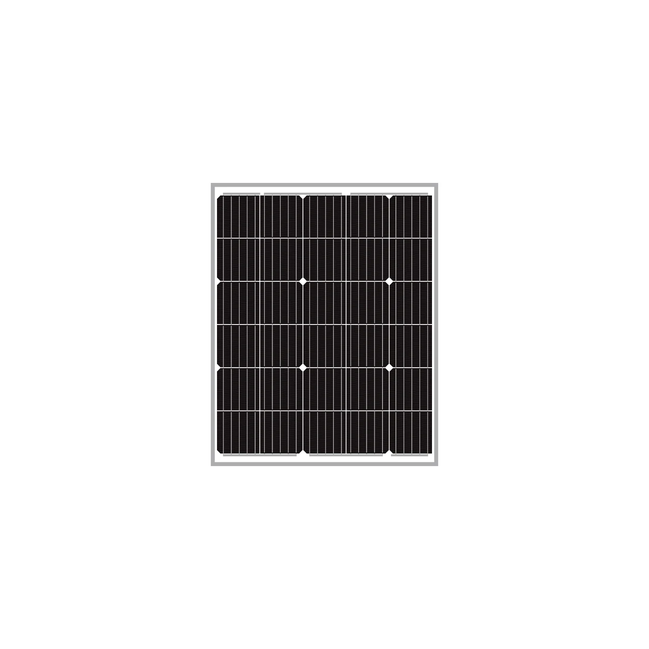 Solar Panel 50W 12V Monocrystalline - Black