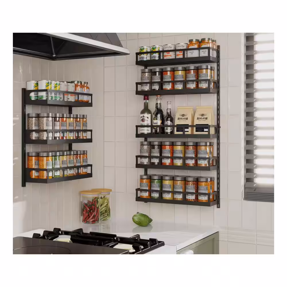 Spice Rack - Wall Mounted - Black