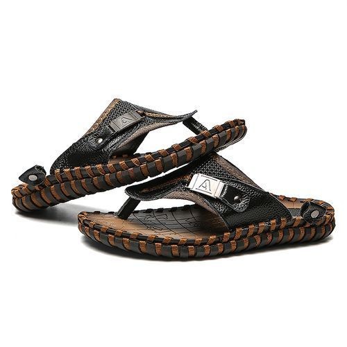 Men's Leather Open Toe Casual Beach Sandals