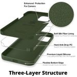 Apple Silicone Phone Case For Iphone 11 12 13 14 15 Pro Max X Xs Max Shockproof Case Cover-Green..