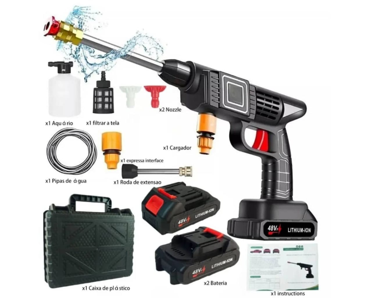 Car pressure washer with rechargable batteries