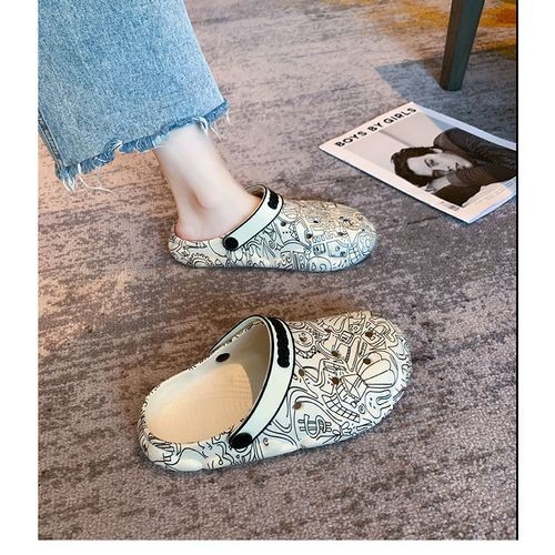 Crocs Men's Women's Platform Slippers Anti-slip Anti-odor Soft Soled Beach Shoes
