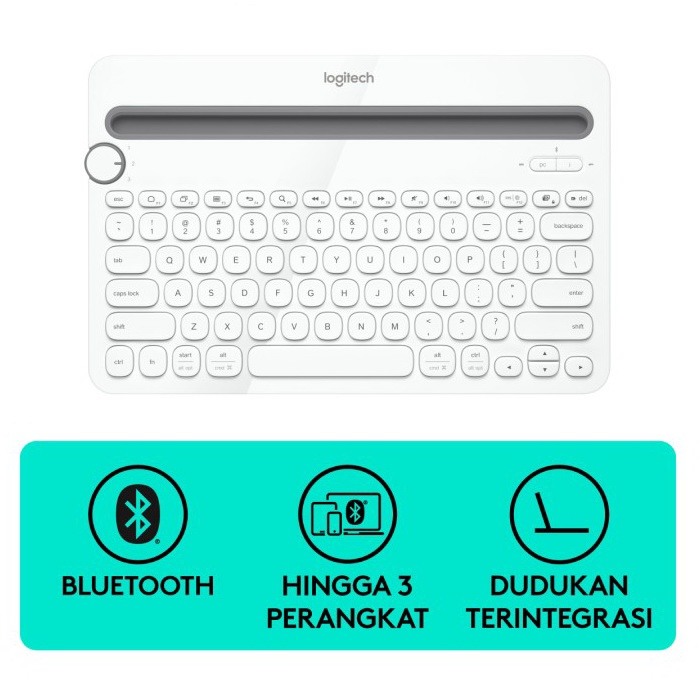 Logitech K480 Bluetooth Keyboard - White