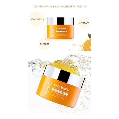 DR Rashel Vitamin C Face Cream - Hyaluronic Acid , Anti Aging and Collagen Moisturizing Strawberry Mask 50g