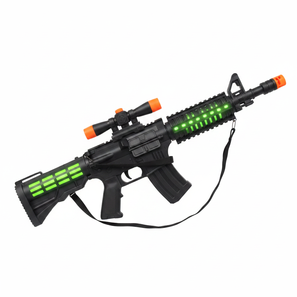 Kids Combat Ranger Toy Rifle | Light & Sound Effects | Scope & Strap | Ages 3+