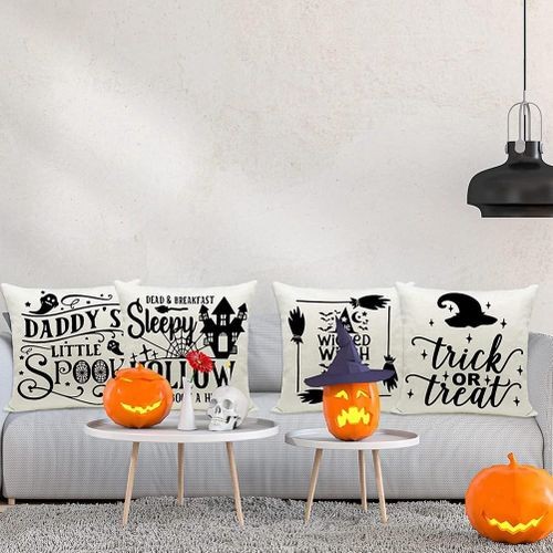 Halloween Pillow Covers 18X18 Set of 4 for Sofa Couch