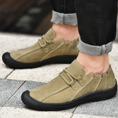 Men's Loafers Suede Leather Casual Ankle Shoes 38-48