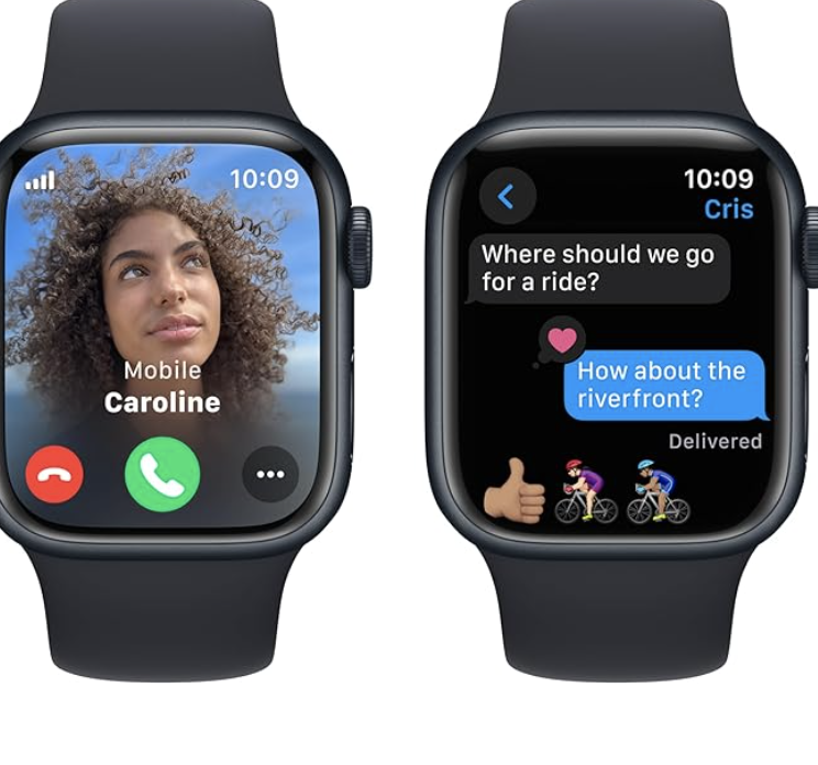 Smartwatch with Midnight Aluminum Case with Midnight Sport Band S/M. Fitness Tracker, ECG Apps, Always-On Retina Display