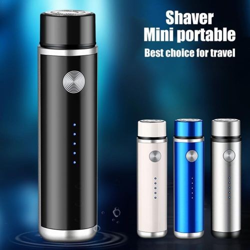 Mini Electric Shaver for Men Portable Beard Trimmer Travel USB Car Washable -Gold