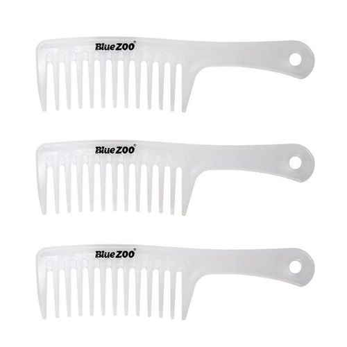 3 Pcs Wide Tooth Detangling Hair Comb With Handles Comb White