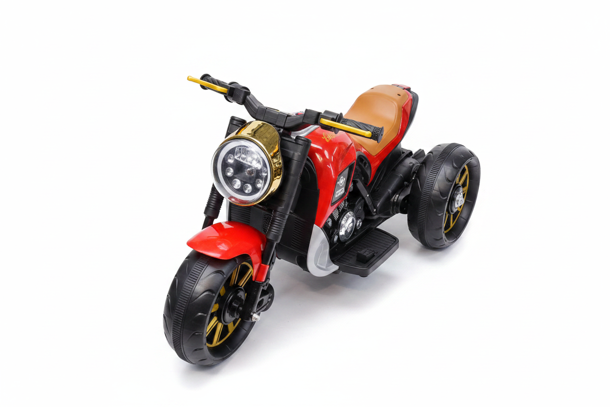Kids Electric Ride-On Motorcycle – Red