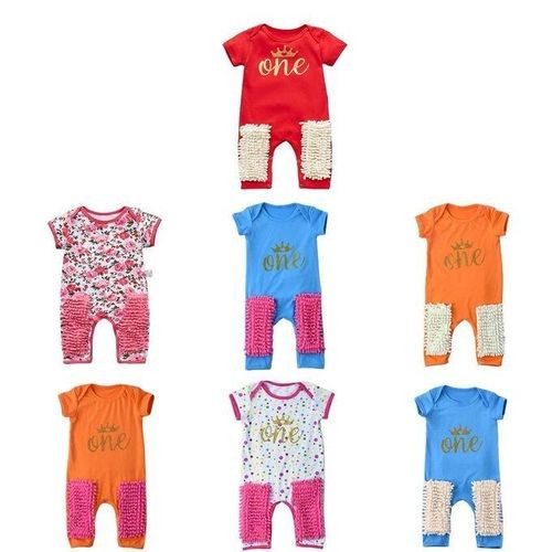 Toddler Kid Mop Crawl Romper Summer Short Sleeve Soft Cotton Babies