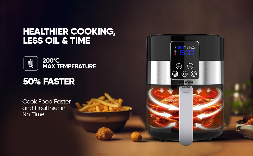 Nikai Air Fryer 4L - Black
