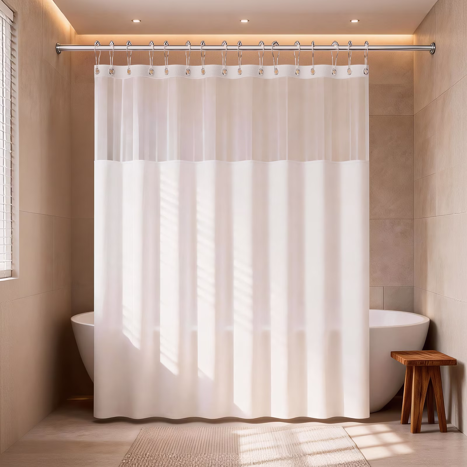 Shower Curtain - Waterproof - White