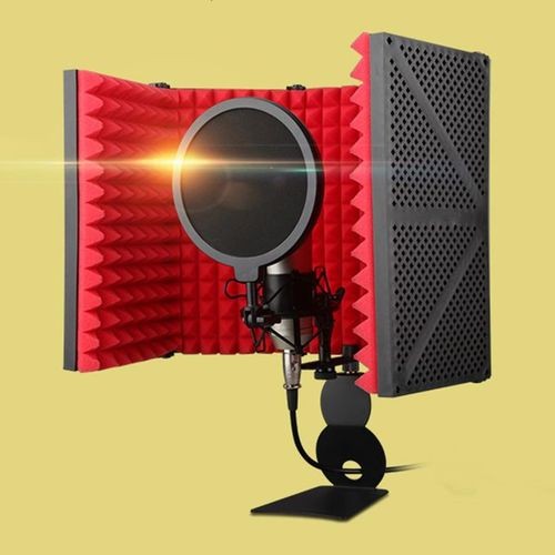 Portable Microphone Booth Studio Recording Vocal 3 Panels Set describe