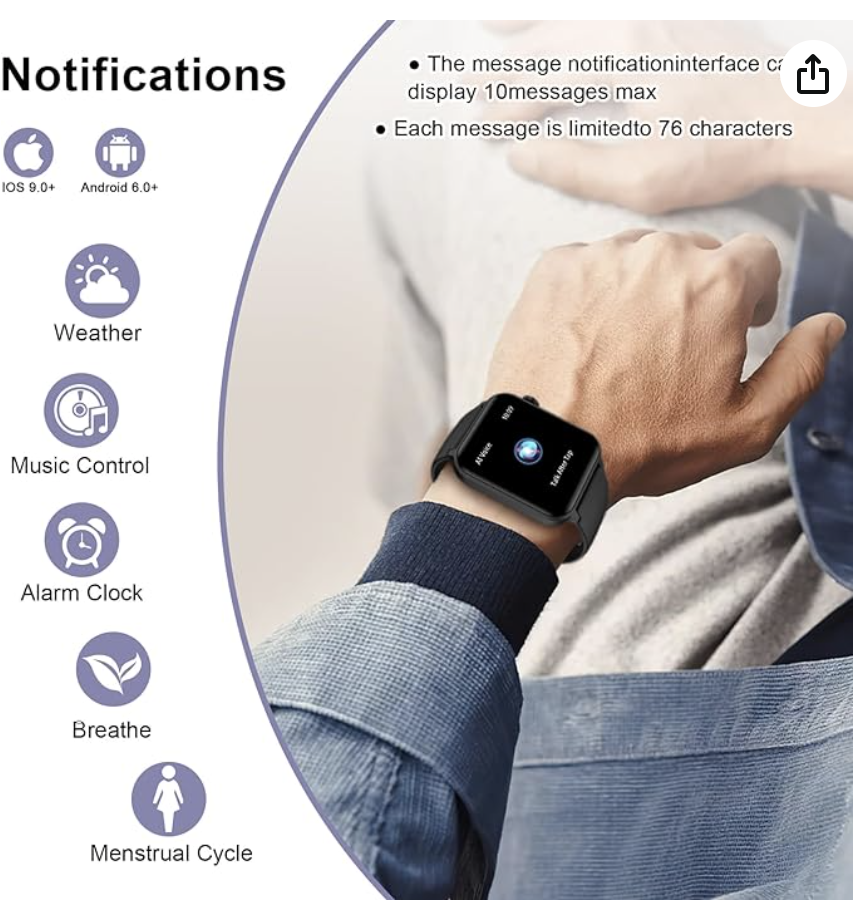 Smart Watch for Men Women - 1.85''HD Screen with Make and Answer Calls