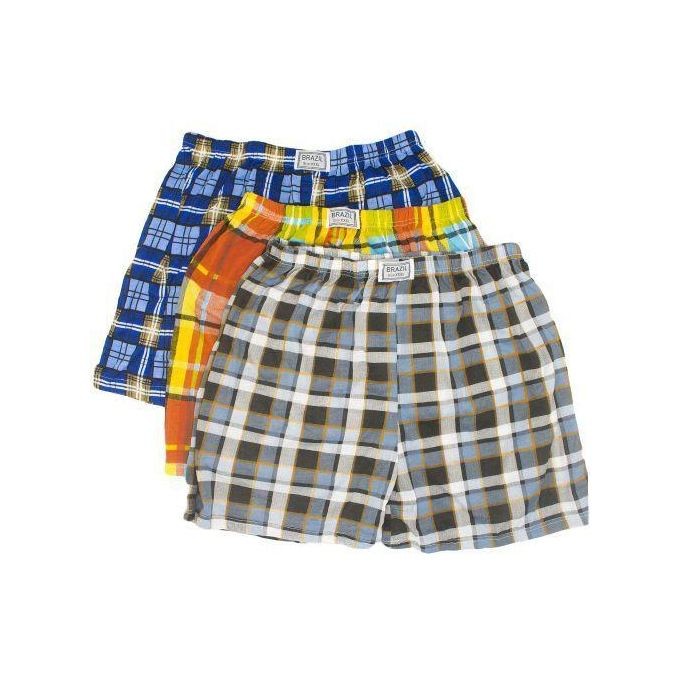 Fashion 6Pcs Soft Cotton Checked Men's Boxers – Multicolor