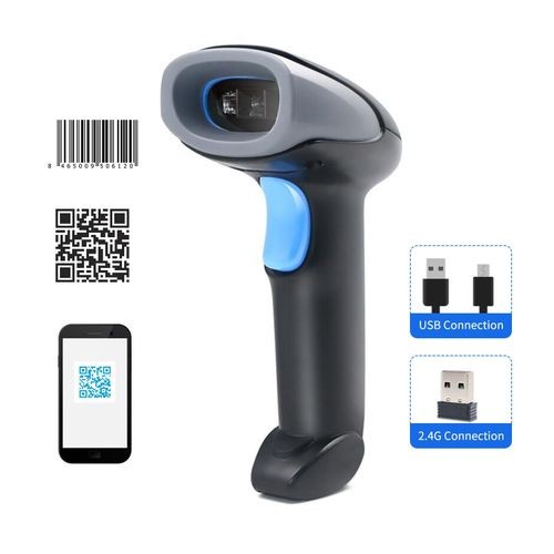 "Wireless Handheld Barcode Scanner: 1D/2D/QR, USB & 2.4G, Compatible with Windows Mac Linux"