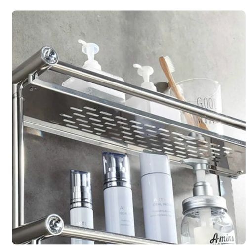 Punch- Free Towel Shelves Rack Shower Holder Bathroom Storage Shelf