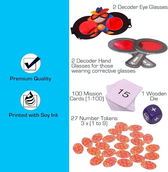 Chalk & Chuckles Super Math Spy Board Game - Super Fun Math Game for Kids 8-12, Smart Educational Game, Practice Multiplication, Division, Addition and Subtraction