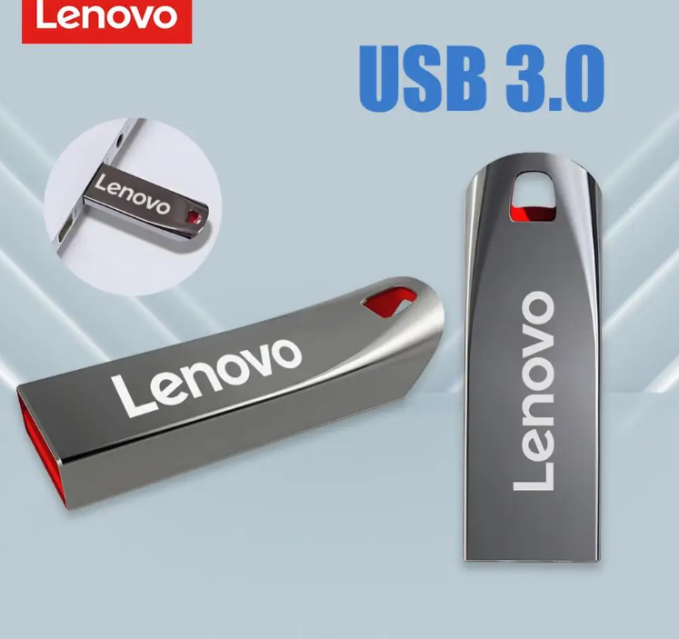 Lenovo 2TB USB Flash Drive - Mini Metal Memory Stick, Creative Business Gift, High-Capacity Silver Storage U Disk