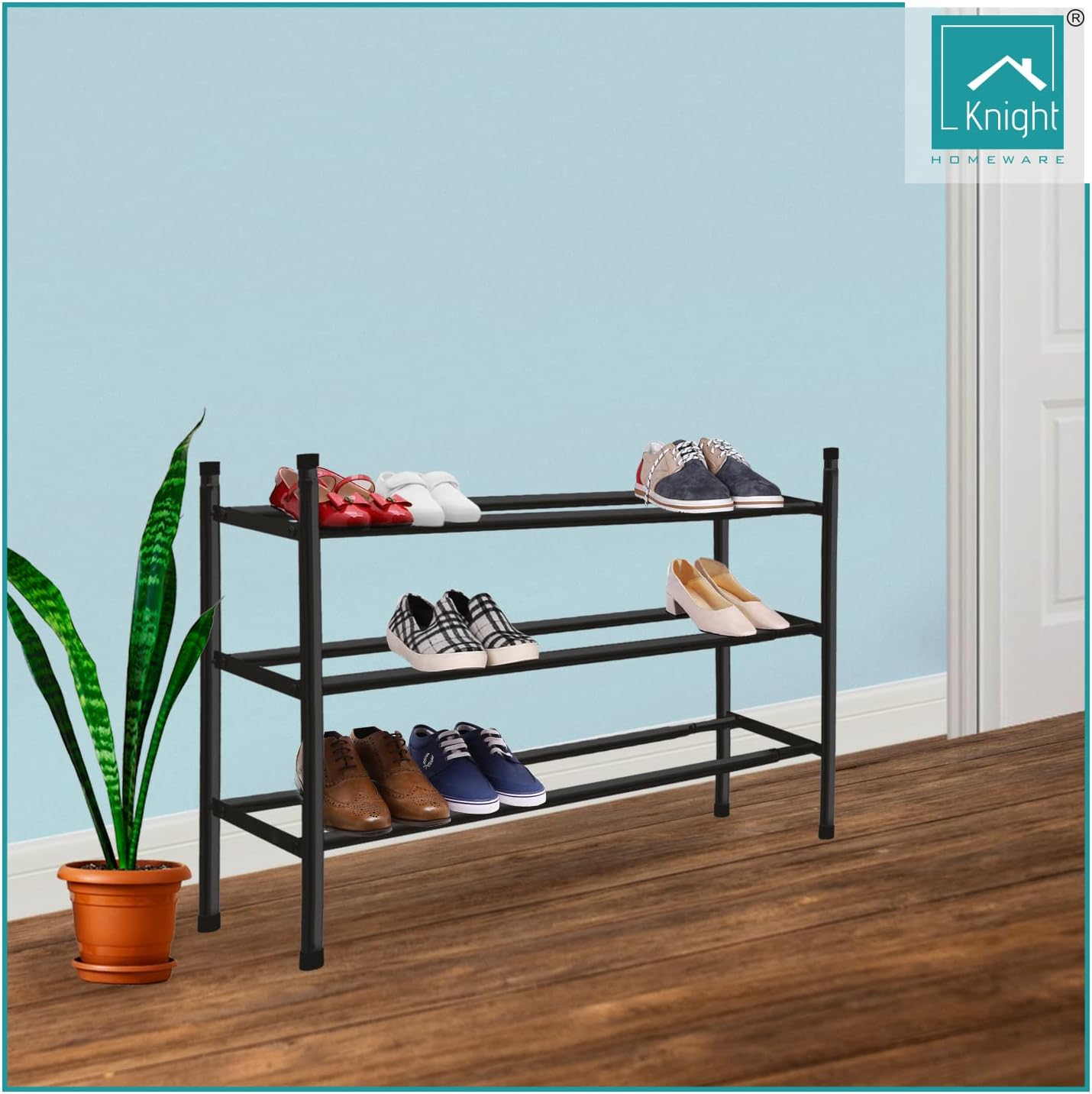 Shoe Rack - 3 Tier - Black