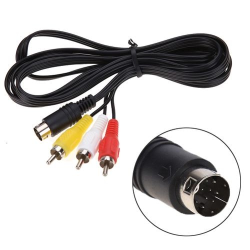 Connecting line 3RCA 1.8 m 9 pin Audio Video AV Cable for Sega Genesis 2 or 3 Composite RCA Connects Video&Sound Transmission-