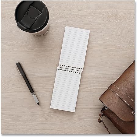 Universal UNV20435 3 in. x 5 in. Wirebound Narrow Rule Memo Pad with Coil-Lock Wire Binding - Orange Cover (12/Pack)