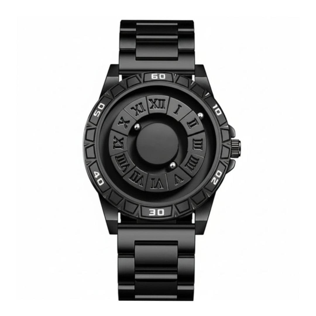 DOM 1726 Magnetic Ball Rotating Quartz Watch – Roman Numerals, Waterproof Men’s Fashion Watch