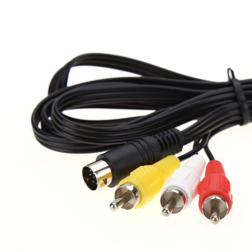 Connecting line 3RCA 1.8 m 9 pin Audio Video AV Cable for Sega Genesis 2 or 3 Composite RCA Connects Video&Sound Transmission-