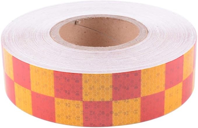 Reflective Safety Tape - 2"x 16ft (5CM x 5M), Orange Red, Adhesive Conspicuity Sticker Roll