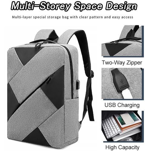 Men Laptop Backpack Bag Set Rucksack Travel Bag With USB Jack Large Capacity Bag