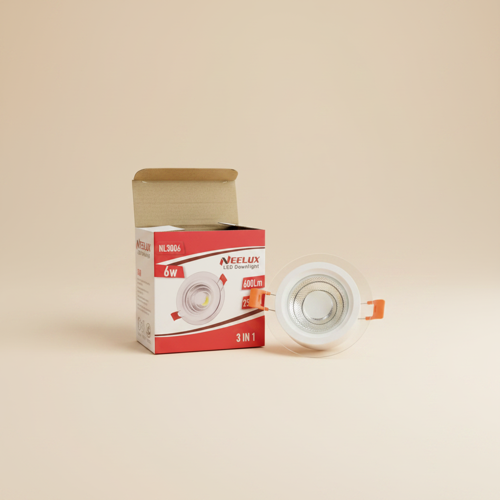 Neelux NL3006 6W LED Downlight - 3 in 1 Colour (Warm / Warm White / White)