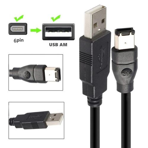Firewire 1394 6 Pin Male to USB 2.0 Male Cable-3m