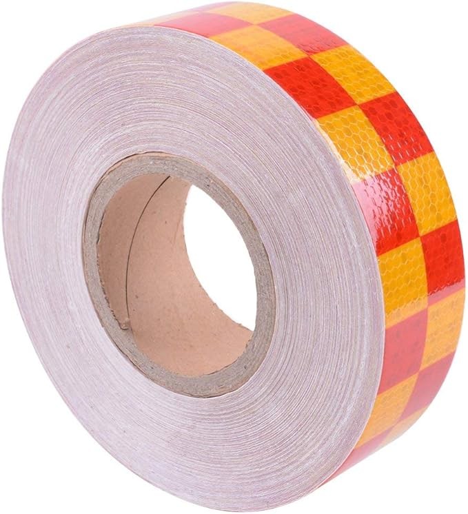 Reflective Safety Tape - 2"x 16ft (5CM x 5M), Orange Red, Adhesive Conspicuity Sticker Roll